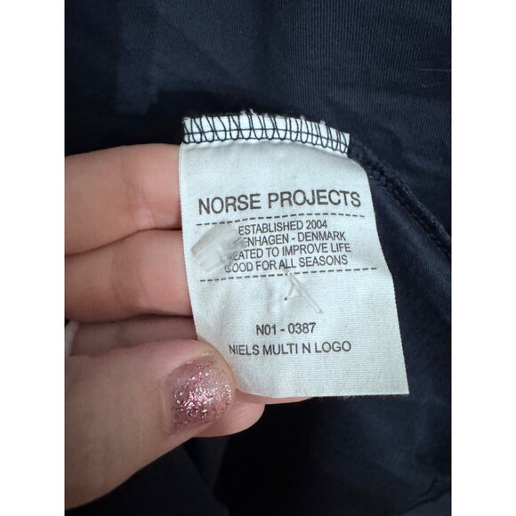Norse Projects Navy Blue Short Sleeve Tee - Picture 3 of 5